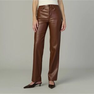 Joe's Margot High Rise Straight Leg Leather Jean
